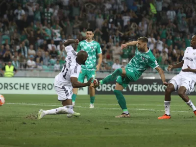 24.08.2023 &ndash; nogomet - Olimpija: Qarabag, evropska liga, kvalifikacije, prva tekma - 4. krog:&nbsp;//FOTO: Luka Cjuha