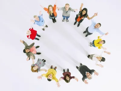 srečen, krog,ljudje