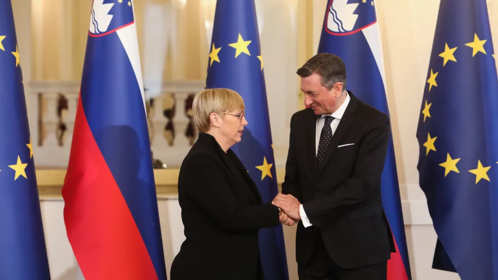 dosedanji predsednik republike Borut Pahornova predsednica republike Nata&scaron;a Pirc Musar- 23.12.2022 - primopredaja poslov med odhajajočim predsednikom republike Borutom Pahorjem in novo predsednico republike Nata&scaron;o Pirc Musar. //FOTO: Bojan Velikonja
