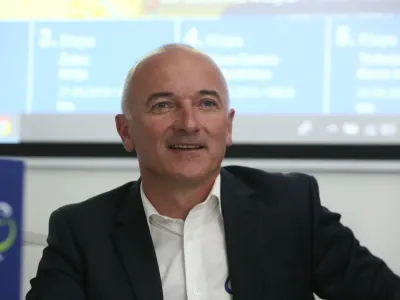 Bogdan Fink- 18.06.2019 &ndash; tiskovna konferenca s predstavitvijo ekip pred začetkom kolesarske dirke po Sloveniji//FOTO: Luka Cjuha.