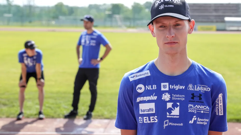 Lovro Kos- 29.05.2023 - mo&scaron;ka reprezentanca v smučarskih skokih - kondicijski trening na stadionu v Kranju &ndash; smučarski skakalci - //FOTO: Jaka Gasar