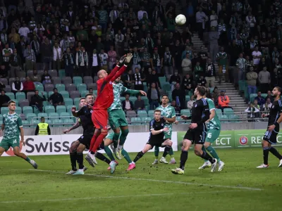 - 05.10.2023 &ndash; nogomet - Olimpija Ljubljana: Slovan Bratislava, konferenčna liga, skupinski del, 2. krog: skupina A: //FOTO: Nik Erik Neubauer