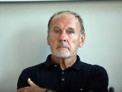 <br>alpinist Viki Gro&scaron;elj <br><br>- 01.09.2022 - novinarska konferenca Cankarjevega doma pred začetkom festivala Zadnja odprava alpinista Reinholda Messnerja<br><br>//FOTO: <br>