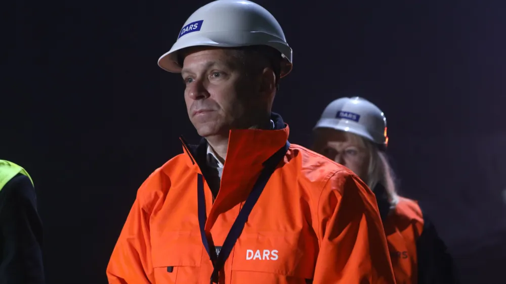 predsednik uprave DARS Valentin Hajdinjak- 02.03.2022 - Avtocestni predor Karavanke - gradnja druge cevi avtocestnega predora med Slovenijo in Avstrijo -. //FOTO: Luka Cjuha