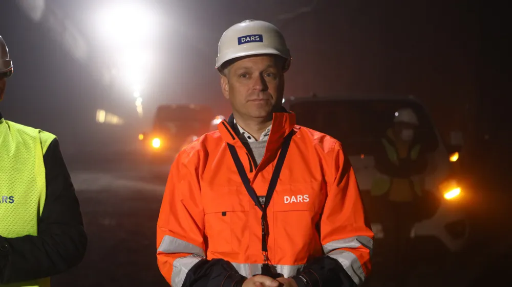 predsednik uprave DARS Valentin Hajdinjak- 02.03.2022 - Avtocestni predor Karavanke - gradnja druge cevi avtocestnega predora med Slovenijo in Avstrijo -.//FOTO: Luka Cjuha