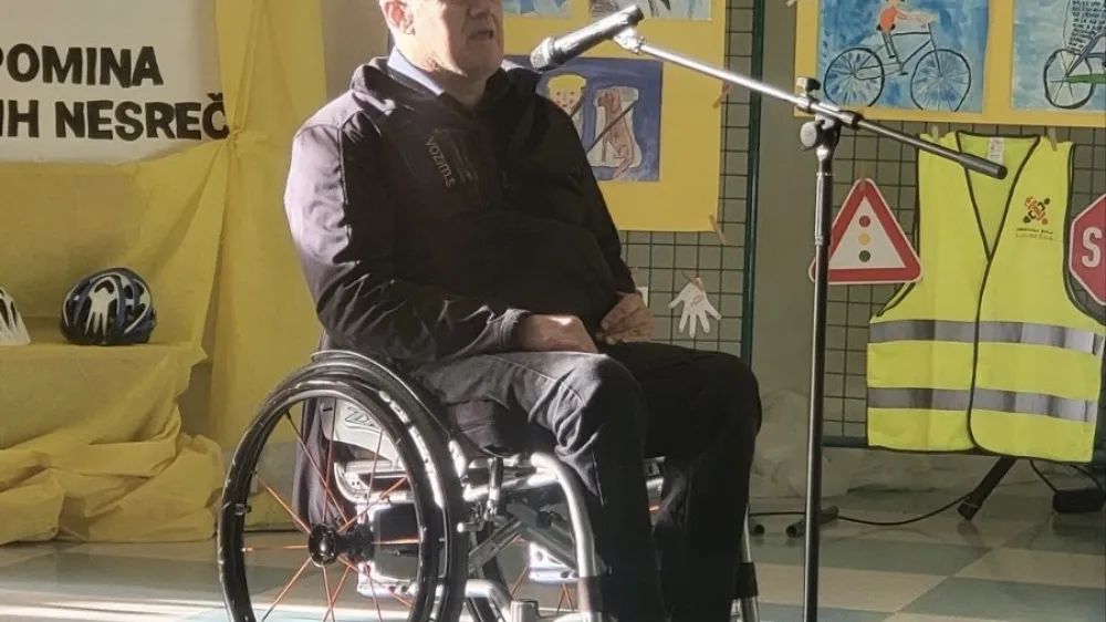 Janez Hudej, ambasador zavoda Vozim, mlade s svojo tragično izku&scaron;njo iz mladosti vselej zelo gane.
Foto: arhiv Mestne občine Celje