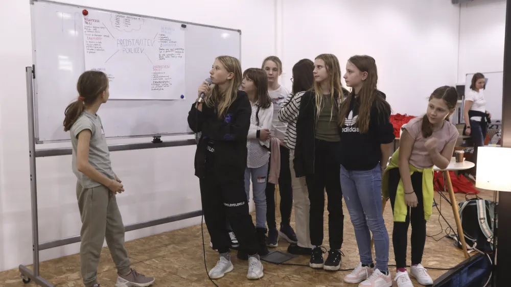 Dekleta so bila soočena z izzivom, naj v skupinah prikažejo, kako bi želela, da se jim predstavljajo poklici prihodnosti na &scaron;olah oziroma v drugih okoljih.&nbsp;