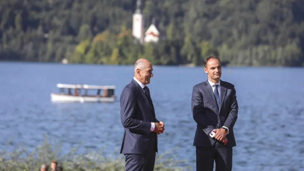 predsednik vlade Janez Jan&scaron;a, zunanji minister Anže Logar<br><br><br><br>- 01.09.2021 - 16. Blejski strate&scaron;ki forum &ndash; BSF Bled 2021 pod geslom Prihodnost Evrope - panel voditeljev z naslovom Prihodnost Evrope - stati in obstati<br><br><br>//FOTO: Jaka Gasar