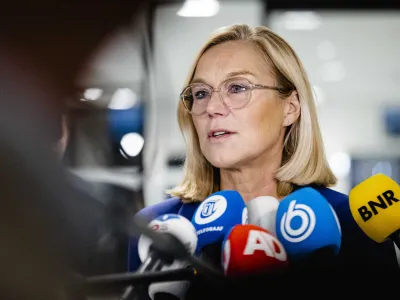 16 September 2021, Netherlands, The Hague: Sigrid Kaag, Foreign Minister of the Netherlands, speaks to journalists. Kaag resigned after harsh parliamentary criticism of the failed Afghanistan evacuation. Photo: Sem Van Der Wal/ANP/dpa