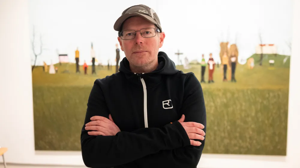 slikar Matej Čepin &nbsp; - 17.01.2024 - Bežigrajska galerija 1 - razstava slik Mateja Čepina z naslovom Resničnost pred resničnostjo &nbsp; //FOTONik Erik Neubauer