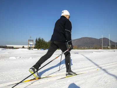 - 10.01.2020 &ndash; Mladinski golf center Stanežiče - umetno zasnežena proga za tek na smučeh - teka&scaron;ka proga - //FOTO: Matjaž Ru&scaron;t