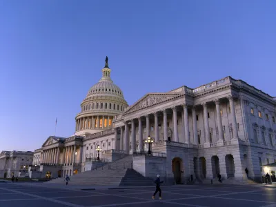 The U.S. Capitol is seen at sunrise, Wednesday, Feb. 7, 2024, in Washington. A Senate deal on border enforcement measures and Ukraine aid has suffered swift and total collapse. Republicans withdrew support despite President Joe Biden urging Congress to "show some spine" and stand up to Donald Trump. But Senate Republican Leader Mitch McConnell says that a deal to pair border policy changes with  billion in wartime aid for Ukraine is dead. (AP Photo/Jose Luis Magana)