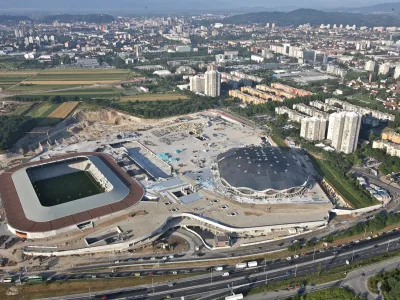 - &Scaron;portni park Stožice - nogometni stadion, &scaron;portna dvorana - panoramski posnetek - panorama//FOTO: Jaka Adamič