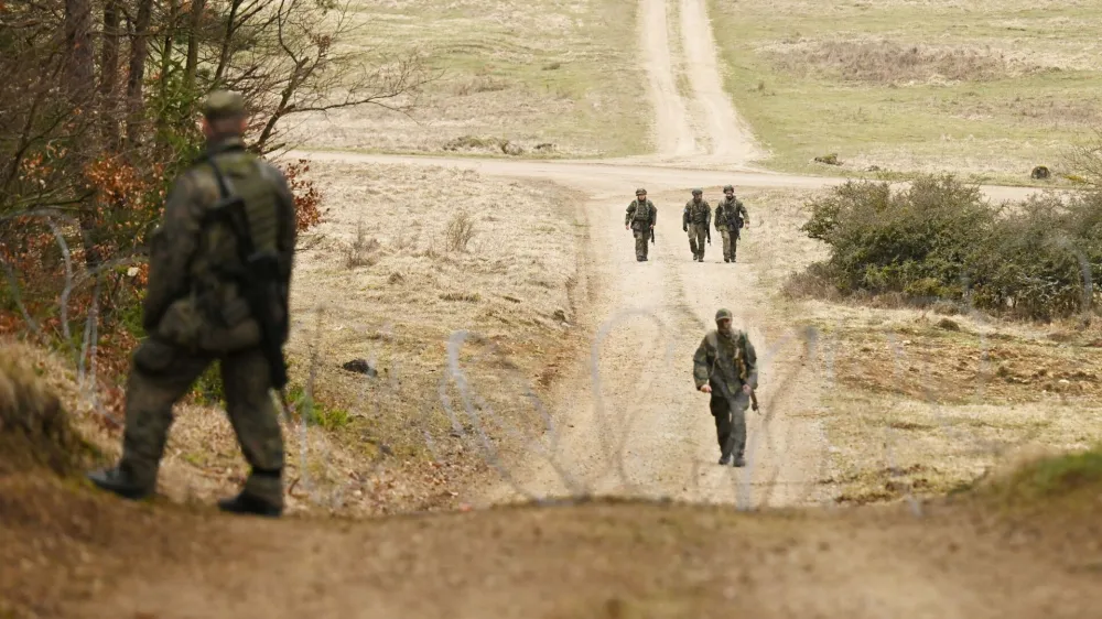 Soldiers take part in 'Allied Spirit 24', a part of the multinational 'Quadriga 24 major exercise', amid Russia's attack on Ukraine, at the U.S. Army's southern Germany training facilities in Hohenfels, Germany, March 14, 2024. REUTERS/Angelika Warmuth