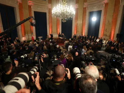 A general view during Portugal's new government swearing-in ceremony, at Ajuda Palace in Lisbon, Portugal April 2, 2024. REUTERS/Pedro Nunes