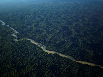 General view of the Mucajai River and the tropical rainforest during an operation by the Brazilian Institute of Environment and Renewable Natural Resources (IBAMA) against illegal mining in Yanomami Indigenous land, Roraima state, Brazil, January 10, 2024. REUTERS/Ueslei Marcelino