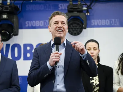 Gibanje SvobodaRobert Golob- 6.04.2024 &ndash; 1. festival SVOBODE, Zbilje.  //FOTO: Nik Erik Neubauer