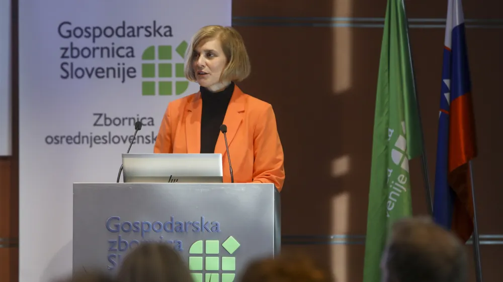 direktorica Zbornice osrednjeslovenske regije znotraj GZS Marjana Majerič,- 12.10.2023 - 23. Slovenska GAZELA 2023 &ndash; regijski izbor najbolj&scaron;ih najhitreje rastočih podjetij &ndash; razglasitev Gazele osrednje Slovenije 2023 v Domu gospodarstva GZS v Ljubljani - //FOTO: Luka Cjuha