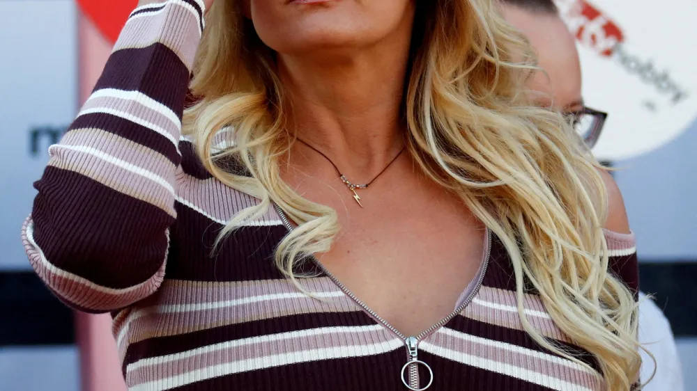 FILE PHOTO: Adult film actress Stormy Daniels attends the Venus erotic fair in Berlin, Germany, October 11, 2018.  REUTERS/Fabrizio Bensch/File Photo