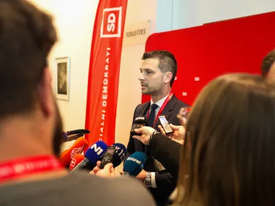 . Jani Prednik, kandidat za predsednika stranke.- 13.04.2024. Volilni kongres stranke SD, na katerem so delegati odločali o novem vodstvu in nadaljni poti socialne demokracije v Sloveniji.//FOTO: Bojan Velikonja