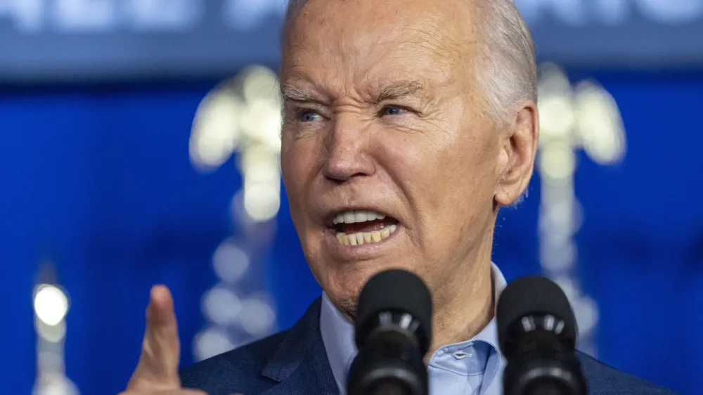 President Joe Biden speaks at a campaign event at the Scranton Cultural Center, Tuesday, April 16, 2024, in Scranton, Pa. (AP Photo/Alex Brandon)