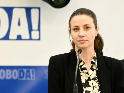 Gibanje SvobodaIrena JovevaAleksander Merlo- 6.04.2024 &ndash; 1. festival SVOBODE, Zbilje.  //FOTO: Nik Erik Neubauer