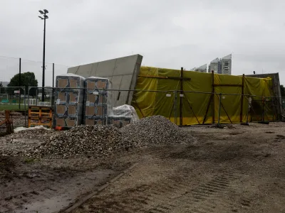 23.04.2024. Gradbi&scaron;če paviljona ob pomožnih &scaron;tadionih v Stožicah v Ljubljani..//FOTO: Bojan Velikonja