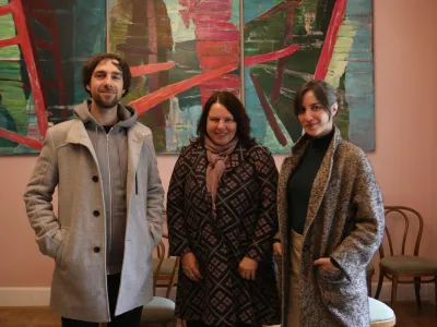 25.04.2024 - nominacije za Cankarjevo nagrado, Denis &Scaron;kofic,Mateja Pezdir Bartol,Pia PrezeljFoto: Tomaž Skale