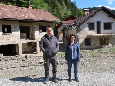 Iskrica, Boris in Dragica Zamernik, vodna ujma, Strmec, občina Luče. Foto: Tatjana Pihlar