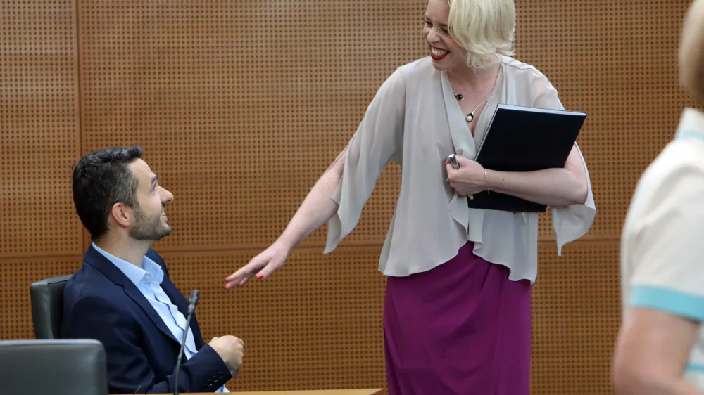 Matej Tonin, predsednica DZ mag. Ur&scaron;ka Klakočar Zupančič - 26.06.2023 - Državni zbor - 11. redna seja DZ - poslanska vpra&scaron;anja predsedniku vlade Robertu Golobu in ministrski ekipi - zadnja redna sej pred parlamentarnimi počitnicami - //FOTO: Tomaž Skale