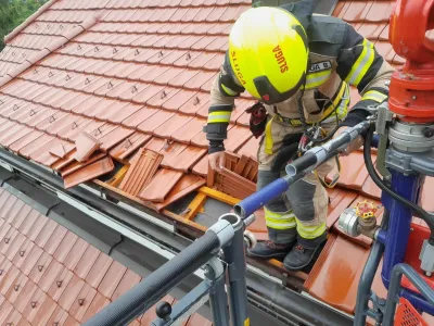 Močno neurje v kraju Zdole v mestni občini Kr&scaron;ko.
