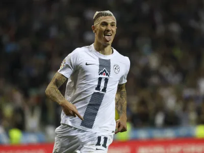 Benjamin &Scaron;e&scaron;ko- 14.10.2023 &ndash; nogomet - Slovenija &ndash; Finska, kvalifikacije za EP 2024, 7. krog:skupina H //FOTO: Luka Cjuha