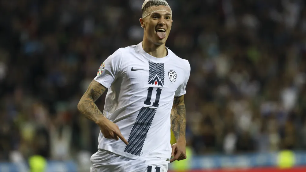 Benjamin &Scaron;e&scaron;ko- 14.10.2023 &ndash; nogomet - Slovenija &ndash; Finska, kvalifikacije za EP 2024, 7. krog:skupina H //FOTO: Luka Cjuha