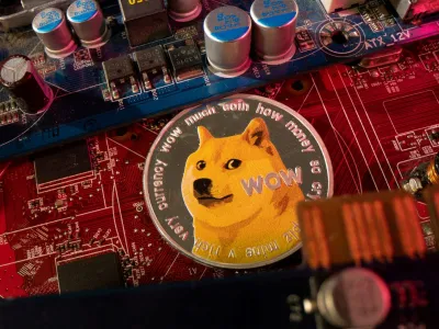 FILE PHOTO: A representation of cryptocurrency Dogecoin is placed on a PC motherboard, in this illustration taken June 16, 2023. REUTERS/Dado Ruvic/Illustration/File Photo