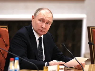 HANDOUT - 24 May 2024, Belarus, Minsk: Russian President Vladimir Putin attends a meeting with Belarusian President Alexander Lukashenko, at the Palace of Independence in Minsk. Photo: -/Kremlin/dpa - ATTENTION: editorial use only and only if the credit mentioned above is referenced in full