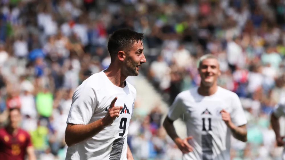 08.06.20024. - 1. gol, &Scaron;porar. - Prijateljska nogometna tekma pred Evropskim prvenstvom v Nemčiji. Slovenija- Bolgarija. Foto: Bojan Velikonja 