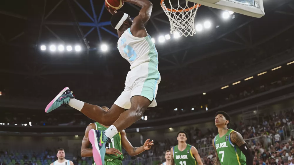 Josh Nebo28.06.2024 - Pripravljalna tekma v ko&scaron;arki, Slovenija: Brazilija, Stožice. FOTO: Nik Erik Neubauer