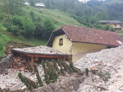 Preddvor, Kokra.Posledice neurja v vasi Kokra.Foto: CZ Preddvor