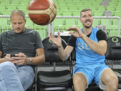 Ra&scaron;o Nesterovič, Goran Dragič- 16.08.2022 &ndash; trening slovenske ko&scaron;arkarske reprezentance //FOTO: Jaka Gasar