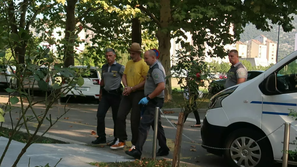 David &Scaron;trukelj, obtožen uboja v baru na železni&scaron;ki postaji Most na Soči, februar 2024