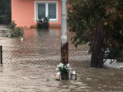 Dogo&scaron;e- Poplave 2012 - reka Drava prestopila bregove zaradi dviga zapornic na avstrijski strani //FOTO: Jaka Gasar