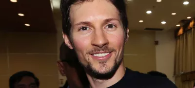 FILE - Telegram co-founder Pavel Durov smiles following his meeting with Indonesian Communication and Information Minister Rudiantara in Jakarta, Indonesia, on Aug. 1, 2017. (AP Photo/Tatan Syuflana, File)