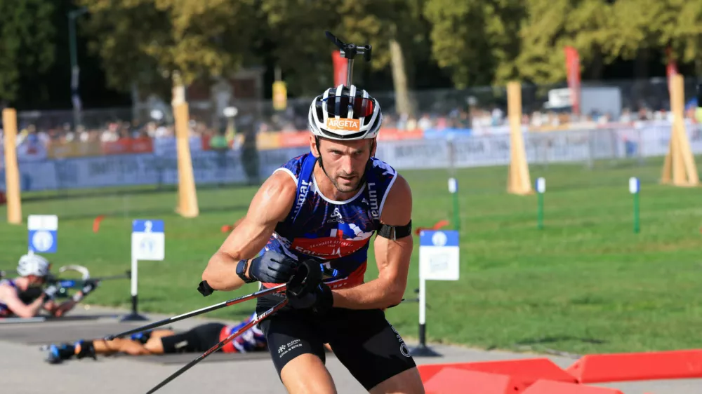 31.08.2024, Annecy, France (FRA):Jakov Fak (SLO) - Martin Fourcade Nordic Festival Biathlon, Annecy (FRA). www.nordicfocus.com. &copy; Manzoni/NordicFocus. Every downloaded picture is fee-liable.