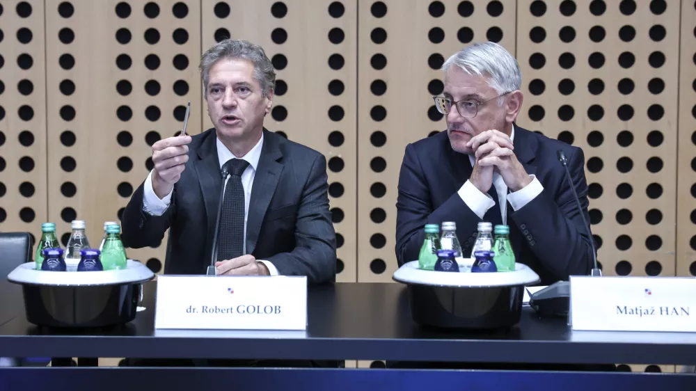 Robert Golob, Matjaž Han- 12.09.2024 - Premier dr. Robert Golob je gostil koalicijski vrh na Brdu pri Kranju. Tokratno srečanje ministric in ministrov ter poslank in poslancev vladne koalicije bo namenjeno pregledu uresničevanja koalicijske pogodbe in načrtu dela do konca mandata//FOTO: Jaka Gasar