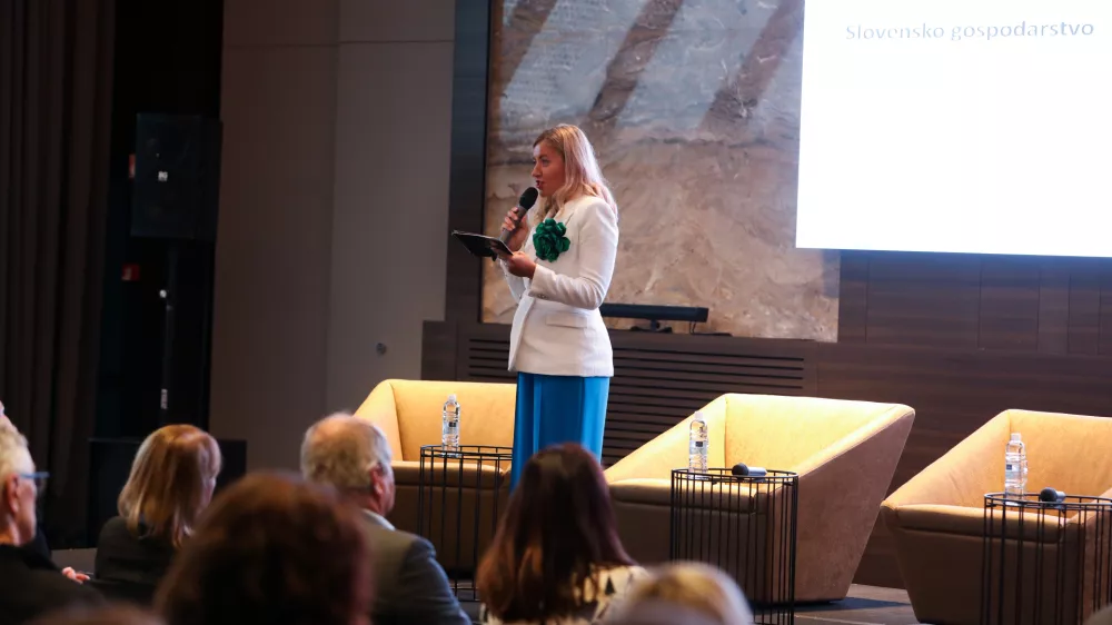 - Anja Hlača Ferjančič, voditeljica,- 12.09.2024. Regijski izbor Gazele 2024 Osrednje slovenske regije v Hotelu Grand Plaza v ljublani. Gazele 2024.//FOTO: Bojan Velikonja