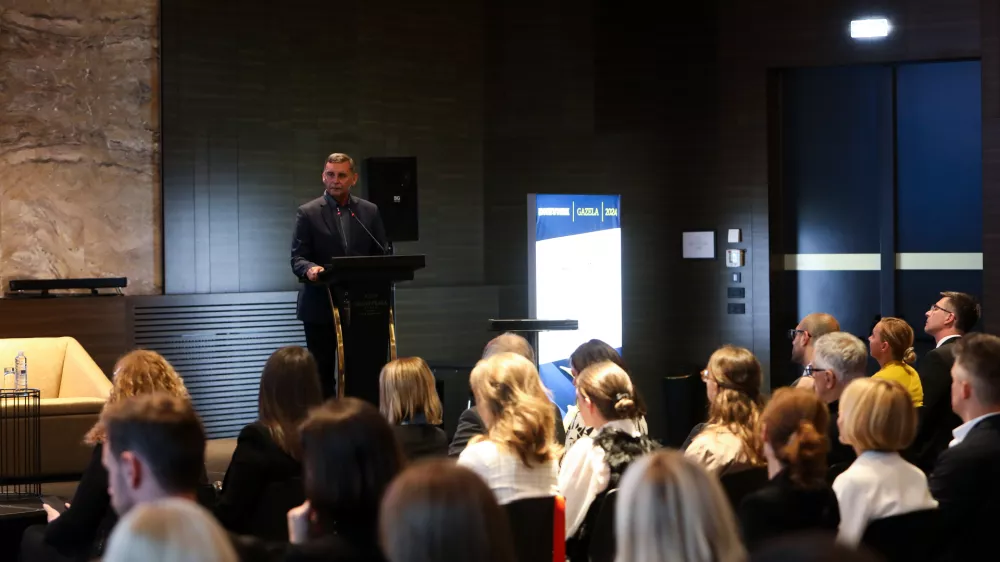 - Miran Lesjak, odgovorni urednik časopisa Dnevnik,- 12.09.2024. Regijski izbor Gazele 2024 Osrednje slovenske regije v Hotelu Grand Plaza v ljublani. Gazele 2024.//FOTO: Bojan Velikonja