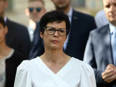  Marta Kos, podpredsednica stranke GS in kandidatka za predsednico republike- 28.06.2022 &ndash; Predsedni&scaron;ke volitve 2022 - predsednik in podpredsednica stranke Gibanje Svoboda (GS) dala skupno izjavo o sklepih digitalnega kongresa in kandidaturi za predsednico države.//FOTO: Tomaž Skale