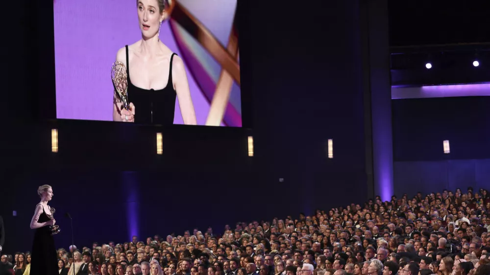 IMAGE DISTRIBUTED FOR THE TELEVISION ACADEMY &ndash; Elizabeth Debicki at the 76th Emmy Awards on Sunday, Sept. 15, 2024 at the Peacock Theater in Los Angeles. (Photo by Danny Moloshok/Invision for the Television Academy/AP Content Services)