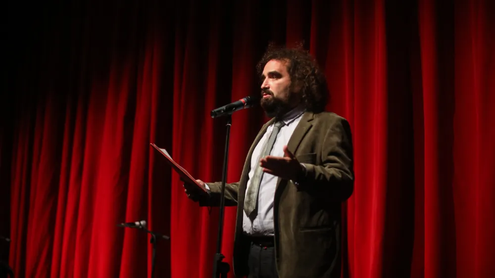 direktor Pre&scaron;ernovega gledali&scaron;ča Kranj Jure Novak, - 03.11.2021 &ndash; Pre&scaron;ernovo gledali&scaron;če Kranj - 51. Teden slovenske drame (TSD) - podelitev nagrade Slavka Gruma 2020 in nagrade za mlado dramatičarko 2020//FOTO: Bojan Velikonja