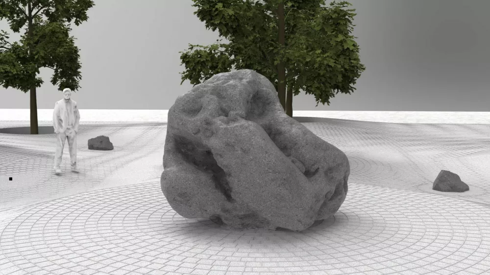 Umetni&scaron;ka intervencija Vrt miru avtorjev Cveta Kune&scaron;evića in Zorana Srdića. Foto:Zavod za sodobne kiparske raziskave